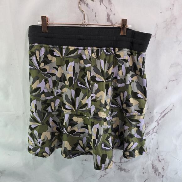 Title Nine Skirt Womens Medium Skort Green Purple Stretch Mini Shorts Lined - Picture 5 of 13